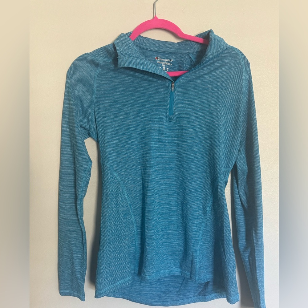 Champion Duo‎ Dry Performance 1/4 Zip Pullover blue Long sleeve top size XS